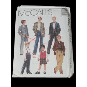 Vtg McCall's 8002 Boys Suit Wedding Jacket Vest Pants Shorts Sizes 4-5-6 Uncut
